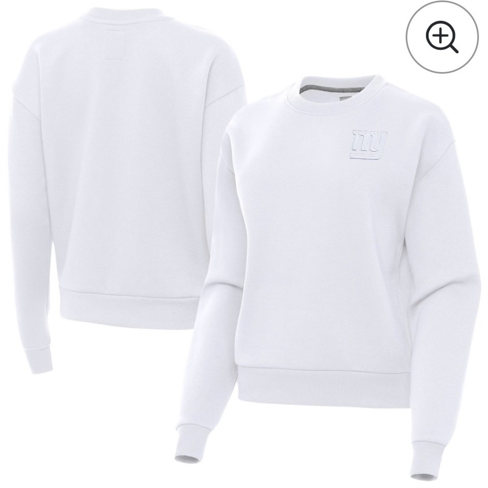 NWT Small Women's Antigua White New York Giants Victory Crew Pullover Sweatshirt